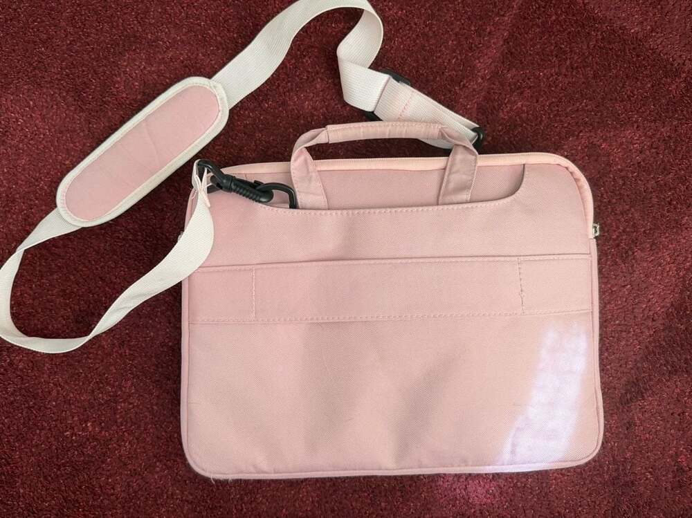 MOSISO 360 Laptop Shoulder Bag 15-15.6 Inch Pink with Detachable Strap